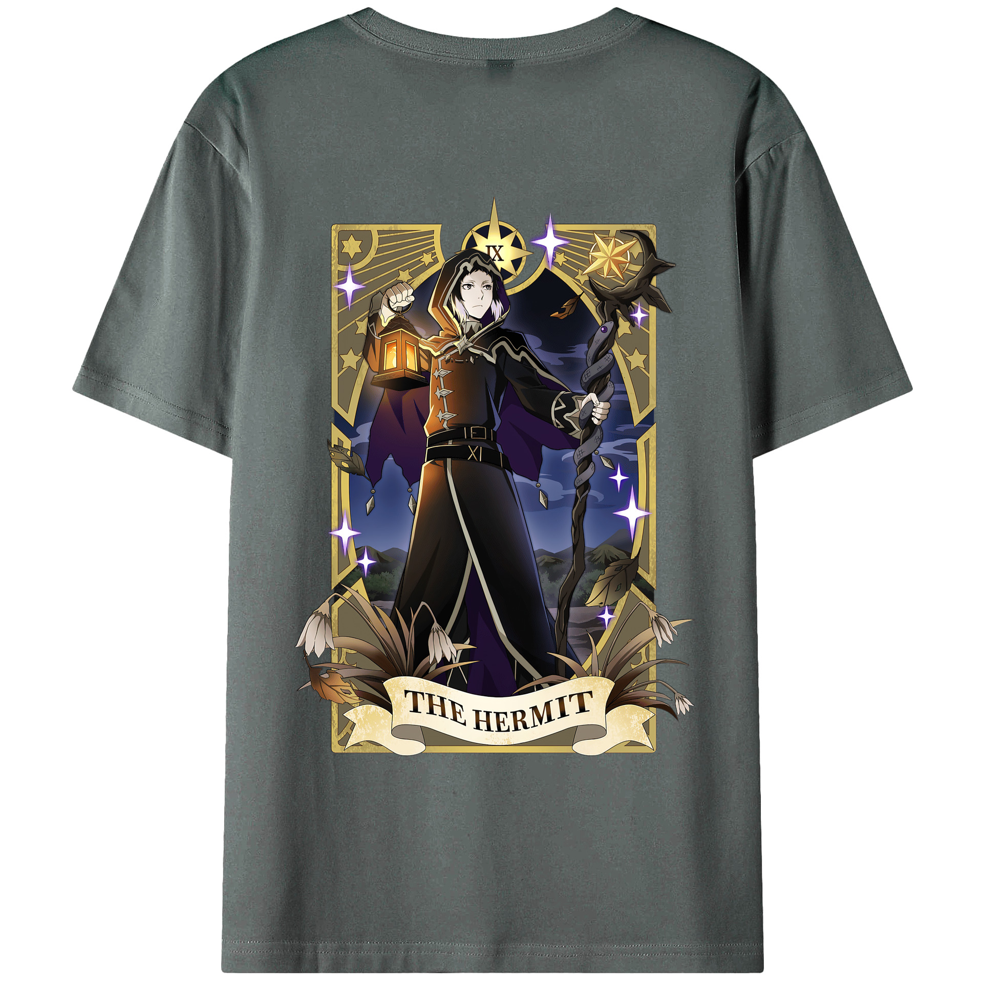 （画像用） 文豪ストレイドッグス Bungo Stray Dogs 綿100％ メンズ半袖Tシャツ（バックプリント） 通気性